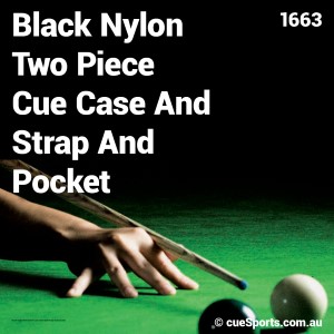 Black Nylon Two Piece Cue Case And Strap And Pocket